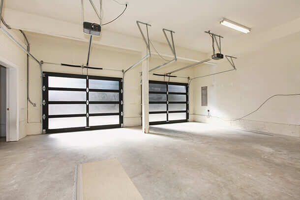 newly renovated double garage doors